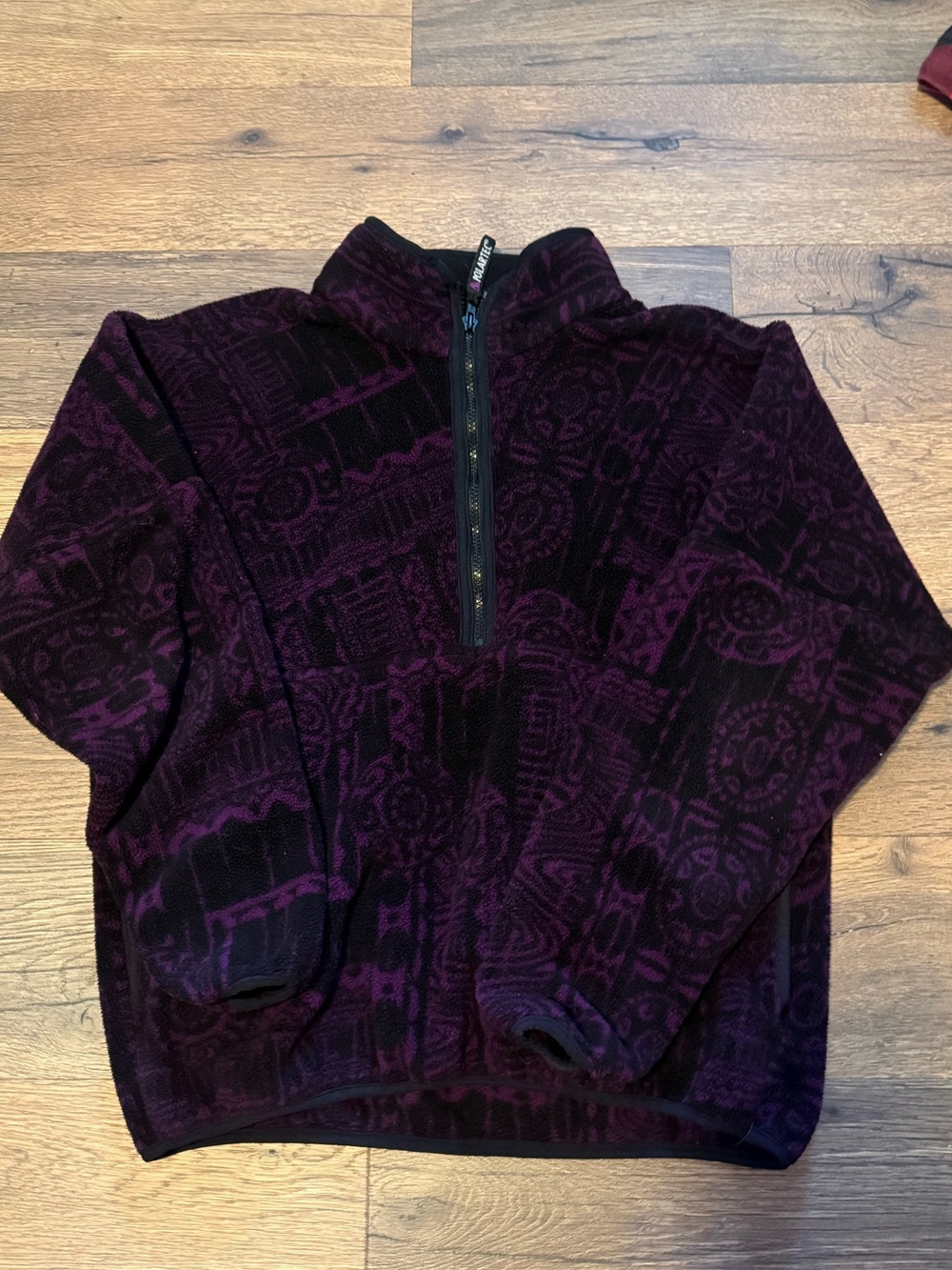 Men's Half-Zip Pullover Jacket - Burgundy & Black